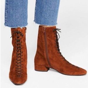 EU Vagabond Joyce Suede Leather Lace Up Ankle Boots